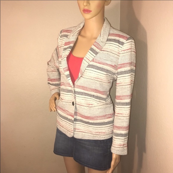 Lucky Brand Tweed Stripe Schoolboy Blazer Jacket - Picture 11 of 13